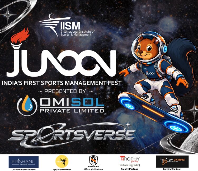 Junoon Sportsverse 2026 by IISM, presented by Omisol Private Limited, with partners Krishang Sports, Hurricane, Trophy Gallery and Top Gaming