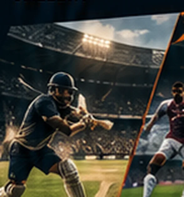 Cricketer batting in a stadium